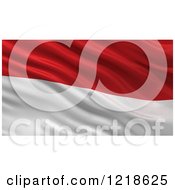 Poster, Art Print Of 3d Waving Flag Of Monaco With Rippled Fabric