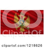 Poster, Art Print Of 3d Waving Flag Of Montenegro With Rippled Fabric