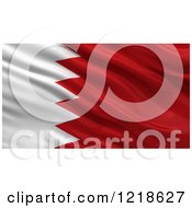 Poster, Art Print Of 3d Waving Flag Of Bahrain With Rippled Fabric