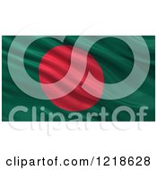 Clipart Of A 3d Waving Flag Of Bangladesh With Rippled Fabric Royalty Free Illustration