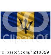 Poster, Art Print Of 3d Waving Flag Of Barbados With Rippled Fabric