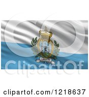 Poster, Art Print Of 3d Waving Flag Of San Marino With Rippled Fabric