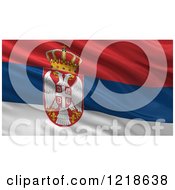 Poster, Art Print Of 3d Waving Flag Of Serbia With Rippled Fabric