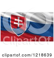 Poster, Art Print Of 3d Waving Flag Of Slovakia With Rippled Fabric