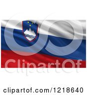 Poster, Art Print Of 3d Waving Flag Of Slovenia With Rippled Fabric