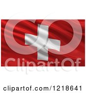 Poster, Art Print Of 3d Waving Flag Of Switzerland With Rippled Fabric