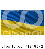 Poster, Art Print Of 3d Waving Flag Of Ukraine With Rippled Fabric