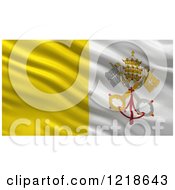 3d Waving Vatican Flag With Rippled Fabric