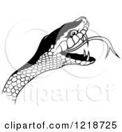 Clipart Of A Black And White Angry Snake Head Royalty Free Vector Illustration by dero