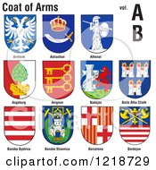 Clipart Of Coats Of Arms 2 Royalty Free Vector Illustration