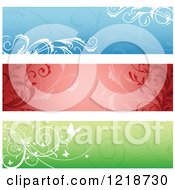 Poster, Art Print Of Blue Red And Green Floral Website Banners