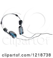 Clipart Of Headphones And Cords Royalty Free Vector Illustration