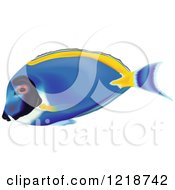 Clipart Of A Powder Blue Tang Tropical Fish Royalty Free Vector Illustration