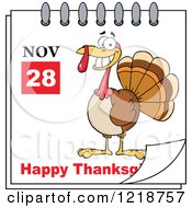 Poster, Art Print Of Calendar Page With A Turkey Bird And Happy Thanksgiving Greeting