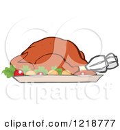 Poster, Art Print Of Roasted Thanksgiving Turkey With Vegetables
