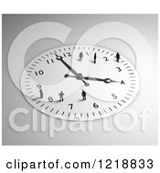 Poster, Art Print Of 3d Wall Clock With Tiny People On It