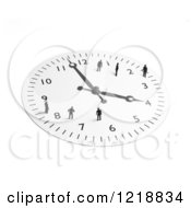 Poster, Art Print Of 3d Wall Clock With Tiny People On It 2