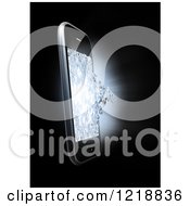 Poster, Art Print Of 3d Cell Phone With A Shattering Display