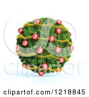 Poster, Art Print Of 3d Christmas Bauble Made Of Fir And Ornaments