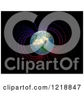 Clipart Of A 3d Earth With Magnetosphere Royalty Free Illustration