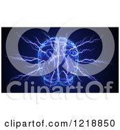 Poster, Art Print Of 3d Brain With Electricity
