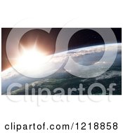 Clipart Of A 3d Sunrise Over Earth Royalty Free Illustration by Mopic