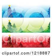 Poster, Art Print Of Blue Green And Red Christmas Tree Website Banners