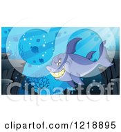 Poster, Art Print Of Grinning Shark In A Reef
