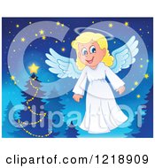 Poster, Art Print Of Cute Christmas Angel By A Tree