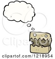 Cartoon Of A Thinking Box Royalty Free Vector Illustration by lineartestpilot