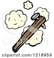 Cartoon Of A Nail In Wood Royalty Free Vector Illustration