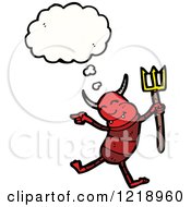 Cartoon Of A Thinking Devil Royalty Free Vector Illustration