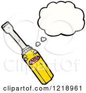 Cartoon Of A Thinking Screwdriver Royalty Free Vector Illustration by lineartestpilot