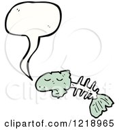 Cartoon Of A Speaking Fish Skeleton Royalty Free Vector Illustration by lineartestpilot