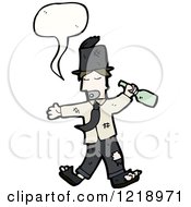 Cartoon Of A Speaking Drunk Man Royalty Free Vector Illustration