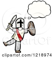 Cartoon Of A Thinking Knight Royalty Free Vector Illustration by lineartestpilot