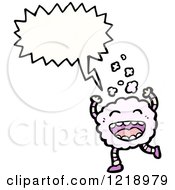 Cartoon Of A Speaking Cloud Creature Royalty Free Vector Illustration