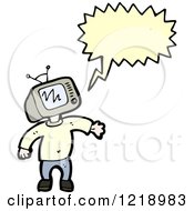 Poster, Art Print Of Person With A Tv Head Speaking