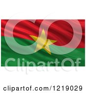 Poster, Art Print Of 3d Waving Flag Of Burkina Faso With Rippled Fabric