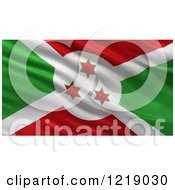 Poster, Art Print Of 3d Waving Flag Of Burundi With Rippled Fabric