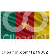 Poster, Art Print Of 3d Waving Flag Of Cameroon With Rippled Fabric