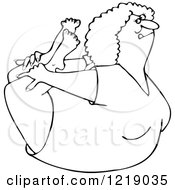 Poster, Art Print Of Outlined Flexible Woman In A Rock Belly Stretch Pose