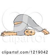 Poster, Art Print Of White Man Stretching With His Feet Over His Head