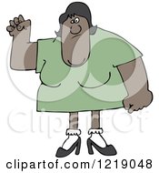 Clipart Of A Tough Black Woman With Lots Of Upper Body Strength Royalty Free Vector Illustration