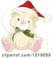 Poster, Art Print Of Cute Christmas Teddy Bear Wearing A Santa Hat
