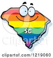 Clipart Of A Gay Rainbow State Of South Carolina Character Royalty Free Vector Illustration