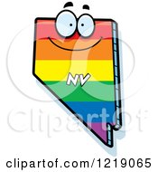 Clipart Of A Gay Rainbow State Of Nevada Character Royalty Free Vector Illustration