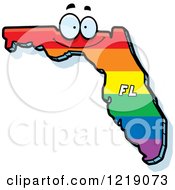 Clipart Of A Gay Rainbow State Of Florida Character Royalty Free Vector Illustration