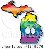 Poster, Art Print Of Gay Rainbow State Of Michigan Character