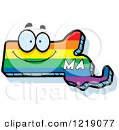 Clipart Of A Gay Rainbow State Of Massachusetts Character Royalty Free Vector Illustration by Cory Thoman